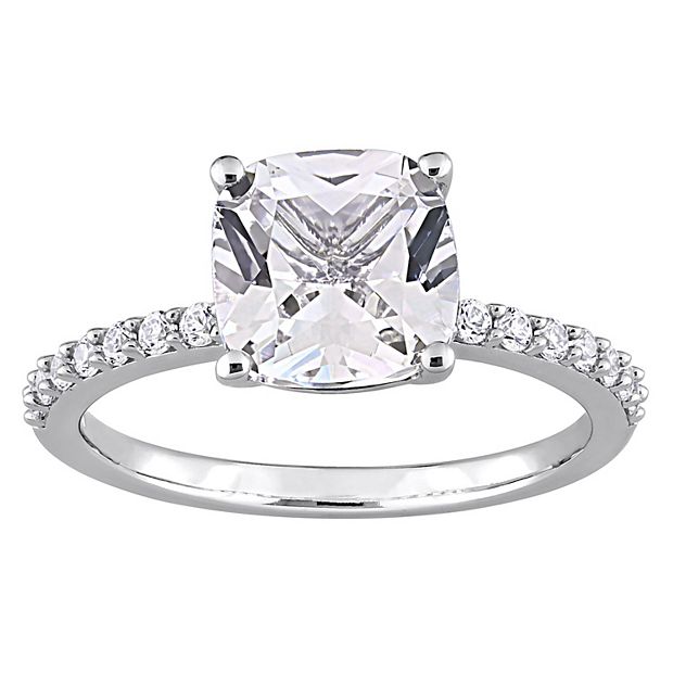 Lab white sapphire hot sale engagement rings