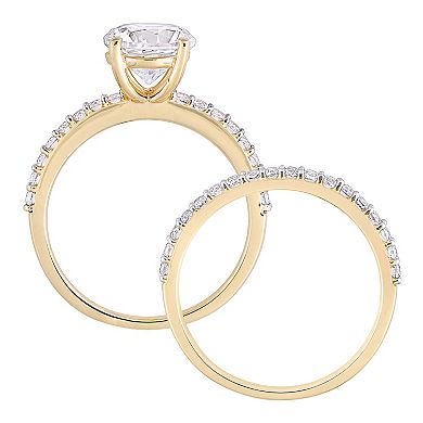 Stella Grace 10k Gold Lab-Created White Sapphire Engagement Ring Set