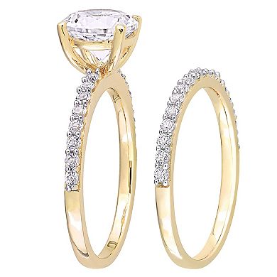 Stella Grace 10k Gold Lab-Created White Sapphire Engagement Ring Set