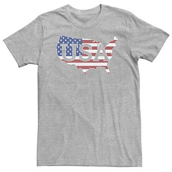 Big & Tall Americana USA American Flag Silhouette Tee