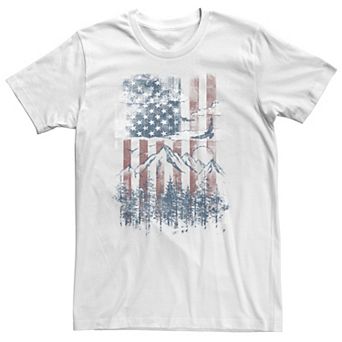 Big & Tall American Flag Vertical and Mountain Range Tee
