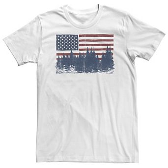 Big & Tall Americana Flag and Forest Silhouette Tee
