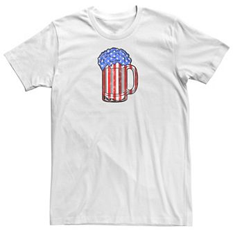 Big & Tall Americana Red, White & Blue Beer Mug Tee