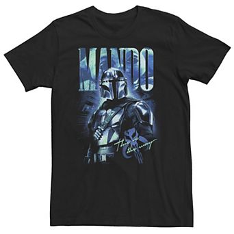 Big & Tall Star Wars: The Mandalorian Mando Blue Hue Poster Tee