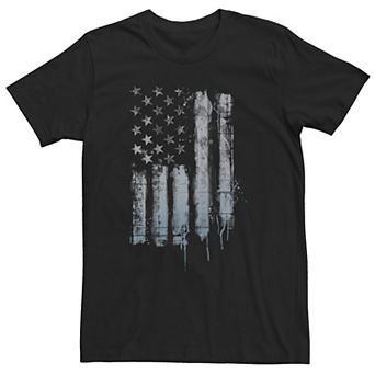 Big & Tall Americana Rustic American Flag Paint Drip Tee