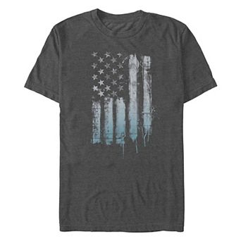 Big & Tall Americana Rustic American Flag Paint Drip Tee