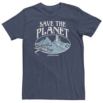 Big & Tall Star Wars X-Wing Save The Planet Alderaan Earth Day Tee