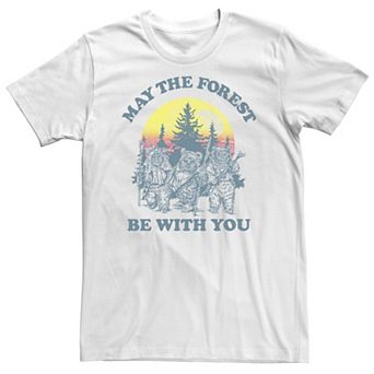 Big & Tall Star Wars Ewok Sunset "May The Forest Be With You" Earth Day Tee