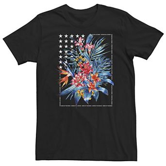 Big & Tall Americana Floral American Flag Tee
