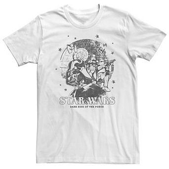 Big & Tall Star Wars Darth Vader Death Star Silhouette Dark Side Force Tee