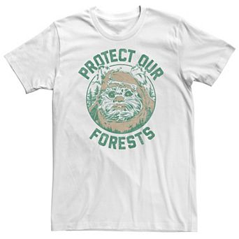 Big & Tall Star Wars Ewok "Protect Our Forests" Transparent Earth Day Tee