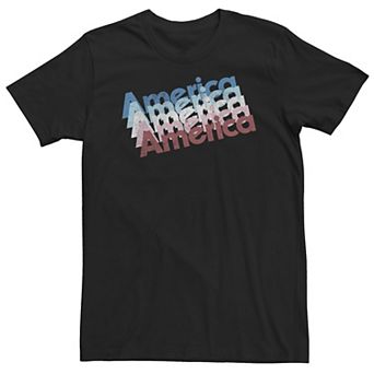 Big & Tall Americana Four America Red, White & Blue Text Tee