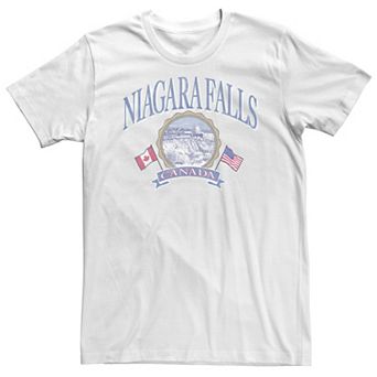 Big & Tall Americana Niagara Falls Scene Canada America Flags Tee
