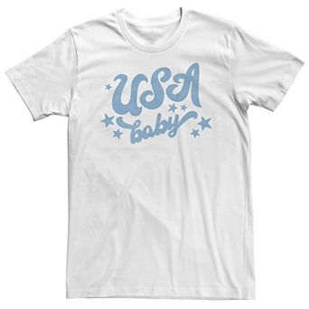 Big & Tall Americana USA Baby Blue Stars Tee