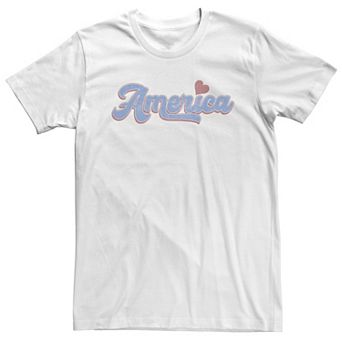 Big & Tall Trendy America Script Heart Tee