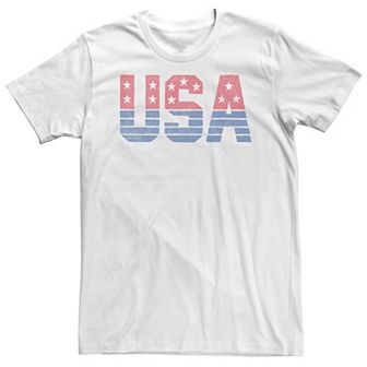 Big & Tall Americana Red, White & Blue USA Stars and Stripes Tee