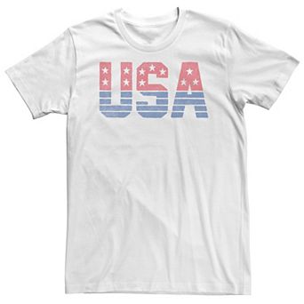 Big & Tall Americana Red, White & Blue USA Stars and Stripes Tee