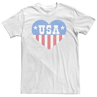 Big & Tall Americana Heart Red White and Blue USA Tee