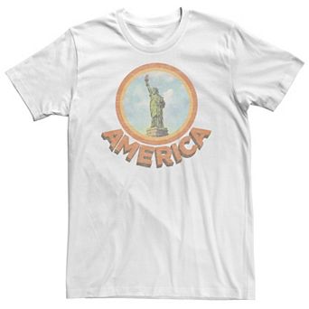 Big & Tall Americana Vintage Statue Of Liberty America Tee