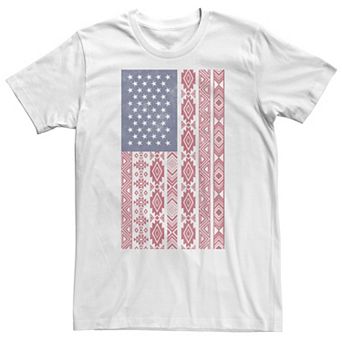 Big & Tall Americana Native American Inspired Flag Red White Blue Tee