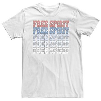Big & Tall Americana Free Spirit Red, White & Blue Text Tee