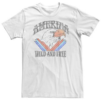 Big & Tall Americana Wild and Free Bald Eagle America Tee