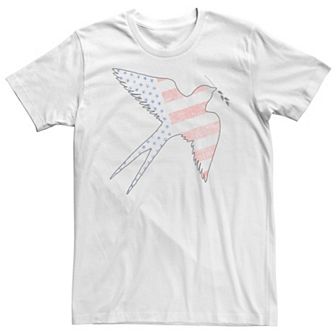 Big & Tall Americana Sparrow and American Flag Silhouette Tee