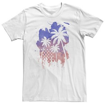 Big & Tall Americana Palm Tree American Flag Silhouette Tee
