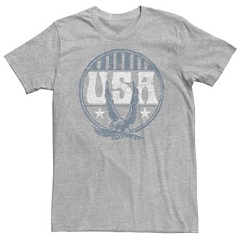 Big & Tall Americana Vintage USA Eagle Stars and Stripes Circle Tee