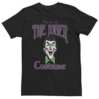 Big & Tall DC Comics This Is My The Joker Costume Text Tee