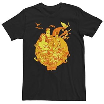 Big & Tall DC Comics Justice League America Hero Collage Halloween Tee