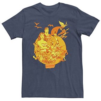 Big & Tall DC Comics Justice League America Hero Collage Halloween Tee