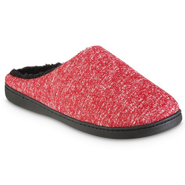 isotoner Heathered Knit Hoodback Men's Slippers