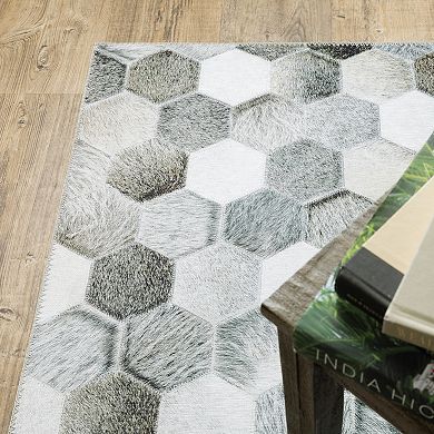 StyleHaven Markus Modern Polygon Faux Hide Area Rug