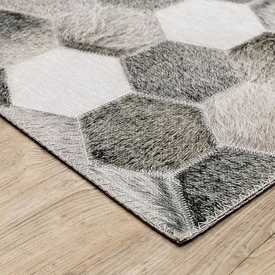 StyleHaven Markus Modern Polygon Faux Hide Area Rug