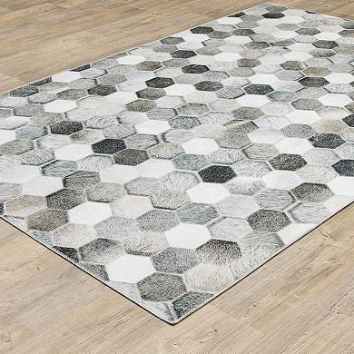 StyleHaven Markus Modern Polygon Faux Hide Area Rug