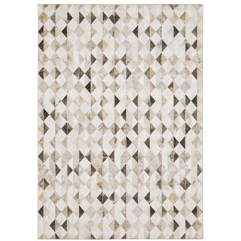 StyleHaven Markus Contemporary Diamonds Faux Hide Area Rug, Beig/Green, 5X7 Ft