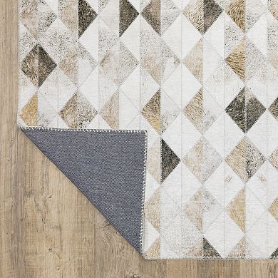 StyleHaven Markus Contemporary Diamonds Faux Hide Area Rug