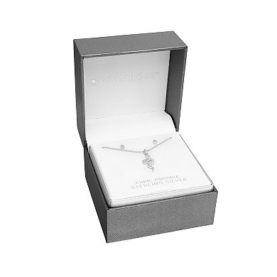 PRIMROSE Sterling Silver Cubic Zirconia Earring & Snake Necklace Set