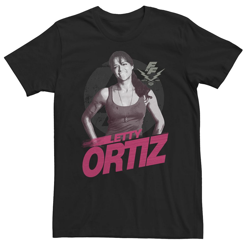 Big & Tall Fast & Furious Letty Ortiz Smiling Portrait Logo Tee