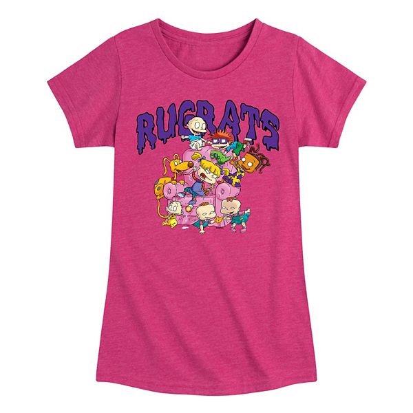 Girls 7-16 Nickelodeon Rugrats Pink Couch Graphic Tee