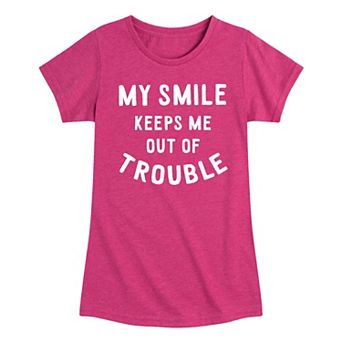 Girls 7-16 My Smile Trouble Graphic Tee