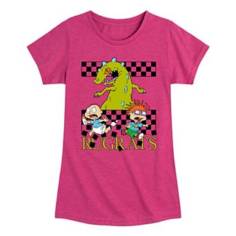 Girls 7-16 Nickelodeon Rugrats Reptar Checkers Graphic Tee