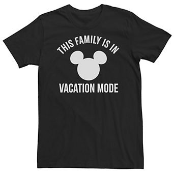 Disney's Mickey Mouse Big & Tall "This Family Is In Vacation Mode" Head Park Logo Tee