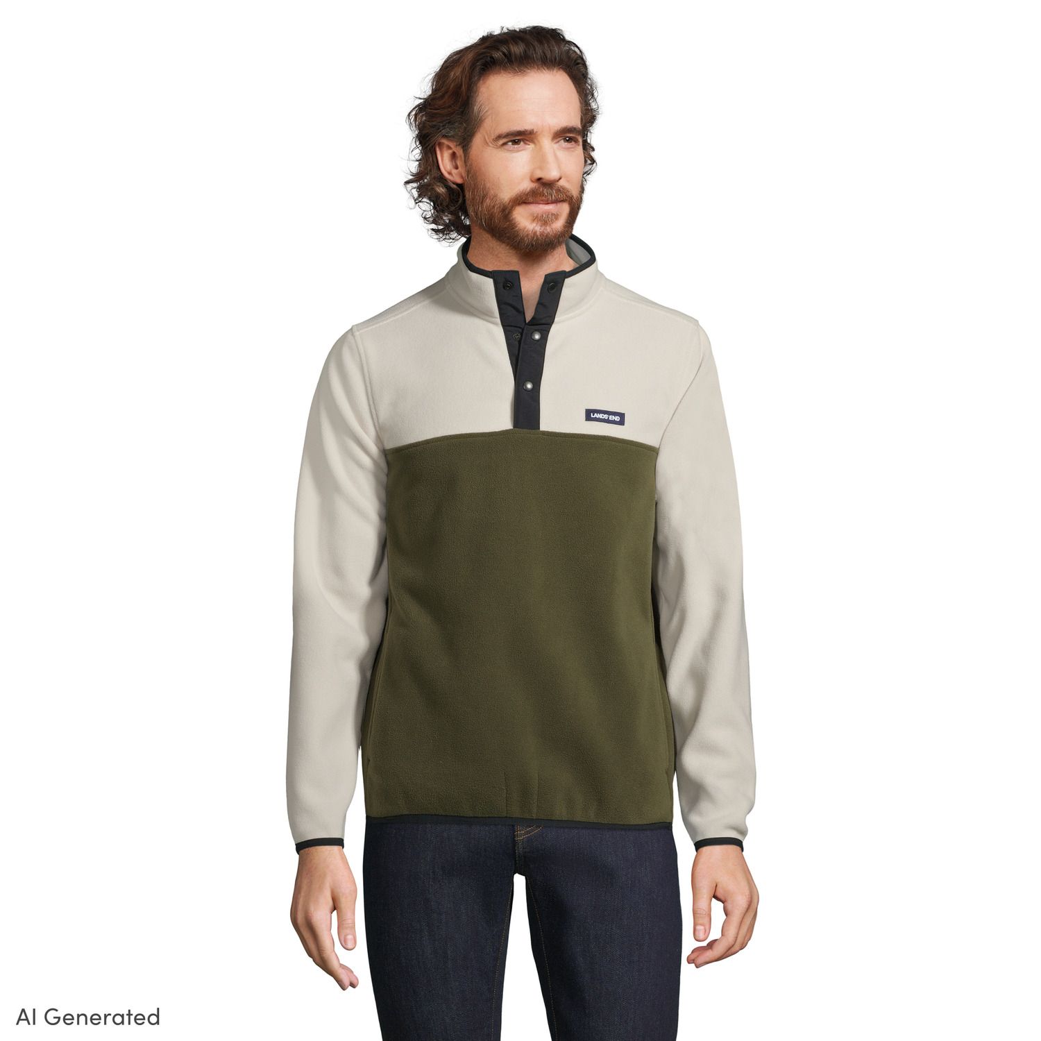 snap neck pullover