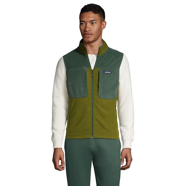 Big & Tall Lands' End Colorblock Grid Fleece Vest