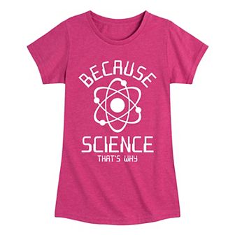 Girls 7-16 Because Science Atom Graphic Tee