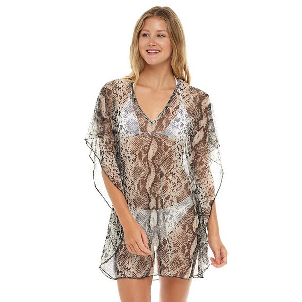 Women's Scarf-Sleeve Caftan Swim Cover-Up, 42% OFF