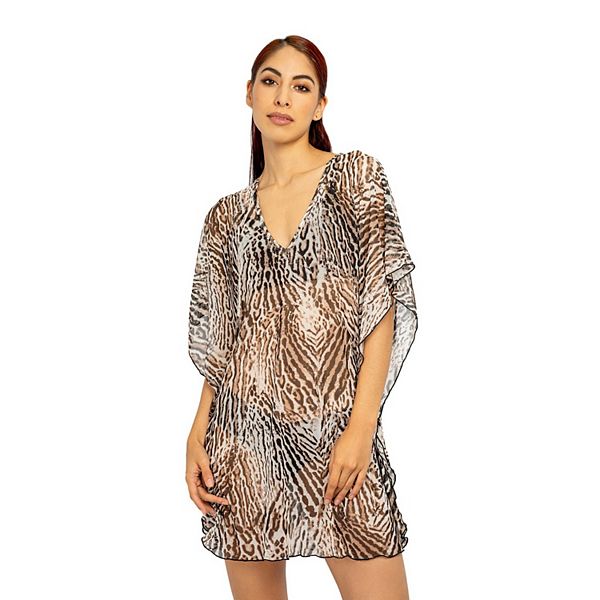 Women's Jordan Taylor Animal Print Swim Cover-Up Caftan