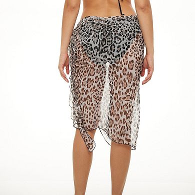 Women's Jordan Taylor Animal-Print Swim Cover-Up Wrap Skirt